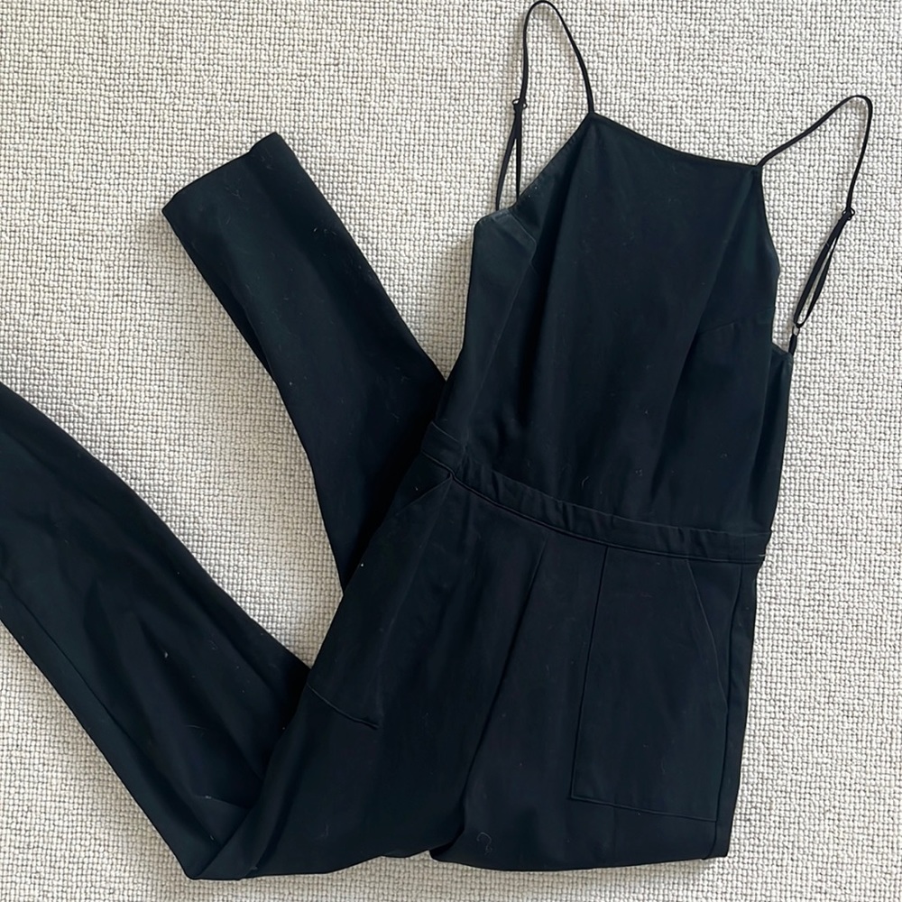 Reformation Square Neckline Black Jumpsuit, XS